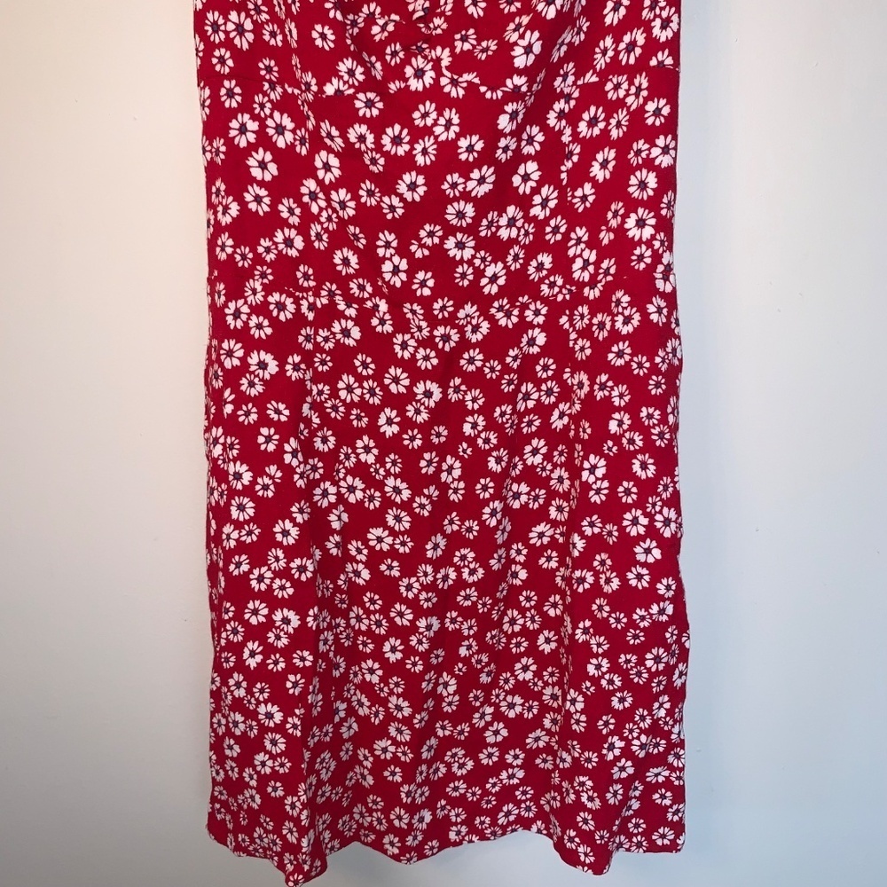 Reformation Baldwin Dress Red Daisy Print Mini Dress 4 - Picture 10 of 14